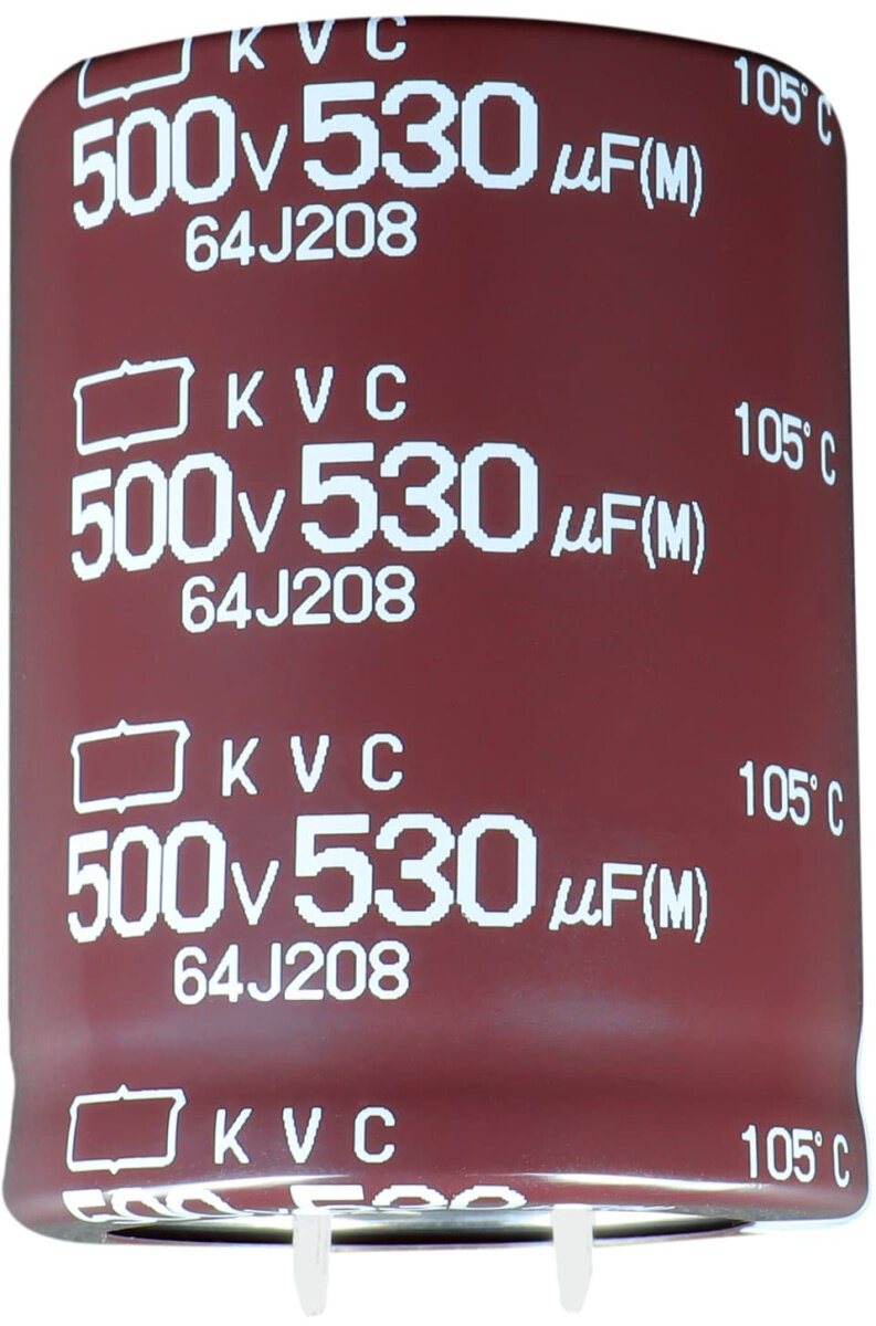 日本ケミコン 基板自立形アルミ電解コンデンサ「KVCシリーズ」「LVBシリーズ」 広電圧範囲における高容量・高リプル化を実現